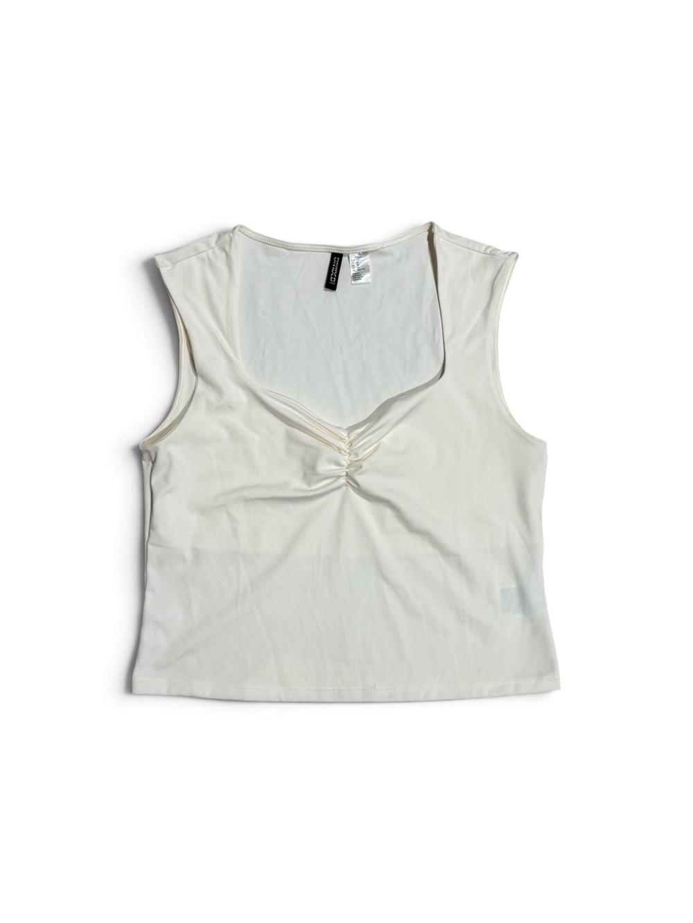XL - H&M Cream V-Neck Ruched Tank Top